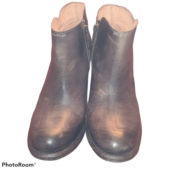 Bed Stu Grau Taupe Stacked Heel Yell Booties - Picture 3 of 11